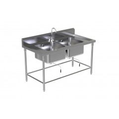 DOUBLE SINK TABLE W/FAUCET 5